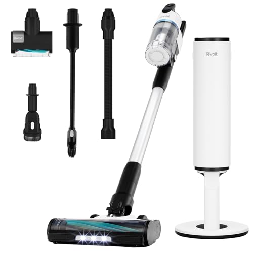 Levoit Akku Staubsauger AERO mit Absaugstation, 550W/180AW/bis 150 m²