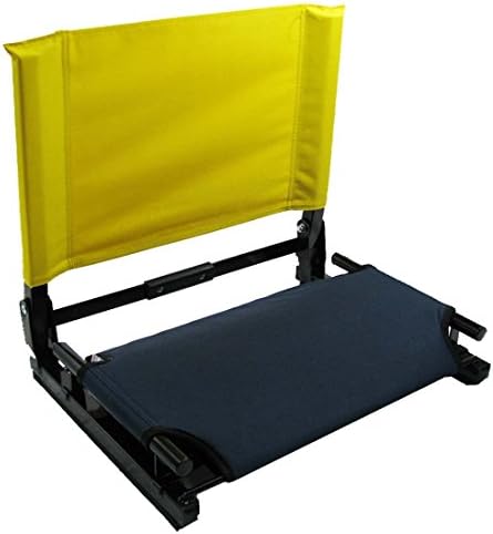 Patented Navy Bottom with Gold Back Canvas Stadium Chair Bleacher Seat