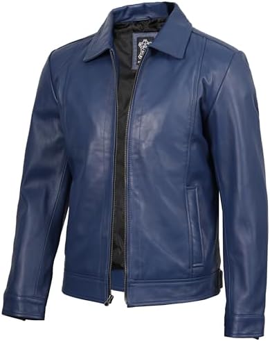 Men's Red Black Genuine Sheepskin Asymmetric Crossover Belted