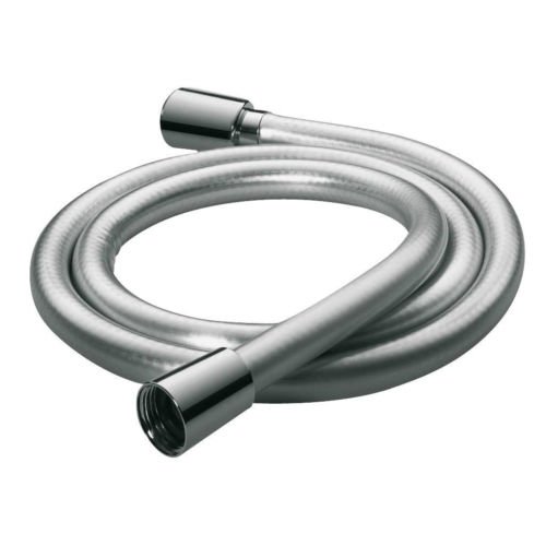 Brand New 1.25m PVC Silver Satin Shower Hose Tube Pipe Replacement Spare