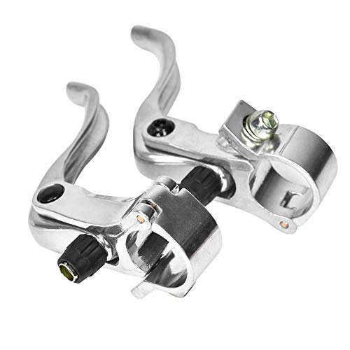 Dilwe Bike Brake Lever, 1 Pair 24mm Aluminum Alloy Bike Handlebar Brake Accessory(Silver)