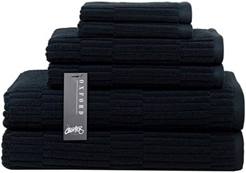 Chortex 6 Piece Towel Set, Black, Set of 6