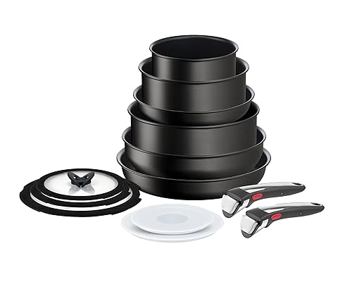 Tefal Ingenio Unlimited On 13-teiliges Topf und Pfannenset abnehmbarer Griff, stapelbar, platzsparend, Pfannen Induktion mit Antihaftversiegelung, einfache Handhabung und Reinigung, L39592
