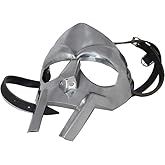 MF Doom Mask – Gladiator Medieval Face Armor – Handmade 18G Steel & Brass Madvillain Mask with Silver Finish – Collectible Cosplay & Display Piece