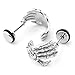 Jovivi 16G Punk Gothic Hypoallergenic Stainless Steel Skeleton Hand Skull Claw Ear Stud Earrings for Women