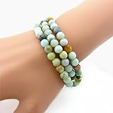 Stunning 6mm Round Amazonite Bead Stretchy Wrap Bracelet / Necklace