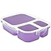 Leakproof, 3 Compartment, Bento Lunch Box, Airtight Food Storage Container (1 Pc) - Purple