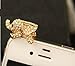 Big Mango Cute Crystal Elephant Anti Dust Plug Stopper / Ear Cap / Cell Phone Charms for Apple iPhone 5 5S,iPhone 4 4s ,iPad Mini iPad 2 ,iPod Touch 5 4,Samsung Galaxy S3 S4 Note3 Note 2,HTC and Other 3.5mm Earphone Jack Phones ( Golden )