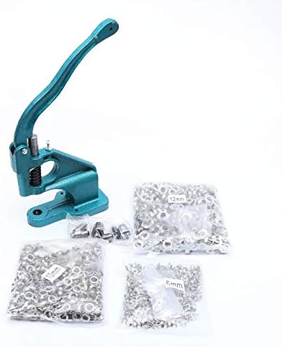 KATSU Tools Hand Press Grommet Machine Kit, Heavy Duty Eyelet Punch Tool with 3 Dies 6/10/12mm & 1500 Eyelets - Image 4
