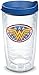 Tervis DC Comics Wonder Woman Emblem Made in USA Double Walled Insulated Tumbler Travel Cup Keeps Drinks Cold & Hot, 16oz, Blue Lid
