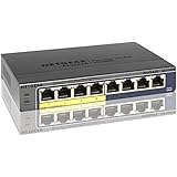 NETGEAR ProSAFE GS108PE 8-Port Gigabit PoE Web Managed (Plus) Switch with 4 PoE Ports 53W (GS108PE-300NAS)