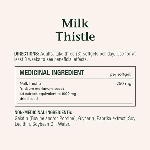 NATURE'S BOUNTY Milk Thistle, 1000 mg, Helps Support Liver Function, 200 Softgels, 229 g