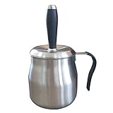 IZAN BBQ Basting Pot With Basting Brush - Stainless Steel Barbecue Sauce Pot With Silicon Basting Brush, 32 OZ