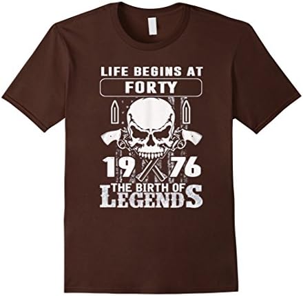 Men's 40th Birthday Gift Made 1976 - Life Begins At Forty 1976 Large Brown