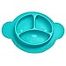 Squooshi Silicone Divided Dish - Fun Placemat - Easy to Clean - Dishwasher and Microwave Safe - Soft and Unbreakable - FDA Certified Silicone - Great for Baby or Older Kids - Blue