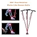 BigAlex Folding Walking Cane with LED Light,Pivoting Quad Base,Adjustable Walking Stick with Carrying Bag for Men/Women(5'5''-6'3'' Red)