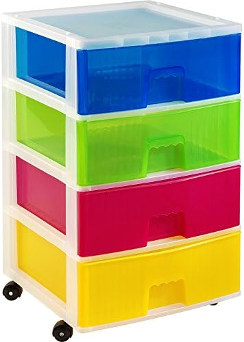 HEGA pirulí Modular Drawers with Wheels, Multicolor, 38 x 38 x 62.5 cm, Pack of 4