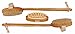 BS-MALL 3PCS Bath Brush Set Boar Bristle With Detachable Curved Long Handle Bamboo Bath Shower Body Brush For Improving Circulation, Detoxifying, Reducing Cellulite (1 Spare Head for Bonus)