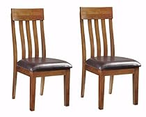 Ashley Furniture Signature Design - Ralene Upholstered Dining Side Chair - Rake Back Style - Set of 2 - Medium Brown