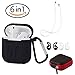 METEQI for AirPods Portable Case (Silicone Case+Hooks+Sport Strap+Headphone Case) Black