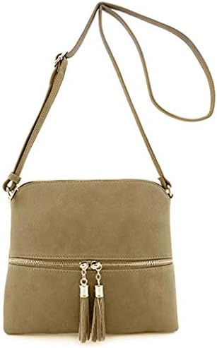 SCHOLIEBEN Women Leather Tassel Crossbody Bag Pure Color Shoulder Bags Messenger Bag