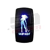 20A 12V Rocker Switch ON/OFF Blue LED Backlit - Whip Light - UTV, Auto, Boat [5359-B2]