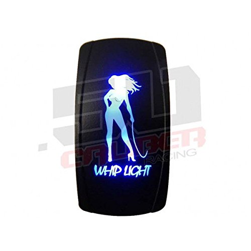 20A 12V Rocker Switch ON/OFF Blue LED Backlit - Whip Light - UTV, Auto, Boat [5359-B2]