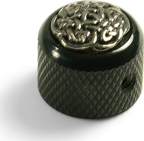 Dome Knob - CELTIC WEAVE ON DARK BLACK, KDBD-0168