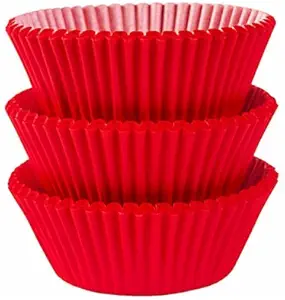 25 PCS Candy Apple Red Cupcake Wrappers (Solid Red) - Custom Wrappers and Liners from Bakell