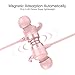 Picun Bluetooth Headphones Wireless Sport Earphones Lightweight Magnetic Earbuds Sweatproof In Ear Earphones with Built-in Mic Wireless Bluetooth Headphones for Running Gym Workout (Rose Gold)