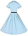 GownTown Women's 1950sVintage Classical Casual Swing A-line Dress, Light Blue (XX-Large)