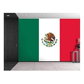 Large Wall Mural - Flag of Mexico | Self-Adhesive Vinyl Wallpaper/Removable Modern Decorating Wall Art - 66" x 96"