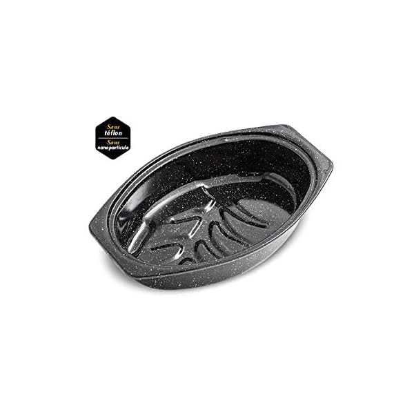 Granite Ware 13inch oval roaster with Lid. Enameled steel design to