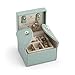 Vlando Small Travel Jewelry Box Organizer for Jewelries Necklaces Rings Earrings Necklace Sorting Storage, Aqua Green
