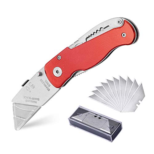 edcfans Folding Utility Knife, Pocket Knife/Box Cutter/Wire Stripper