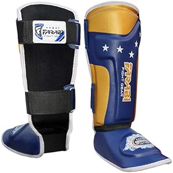 Farabi Sports Kinder Schienbeinschoner Junior Kickboxen, Muay Thai, MMA Schienbeinschützer Shin Spann Bein & Fuß Displayschut