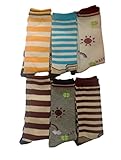 Lovely Annie Unisex Children 6 Pairs Pack Non-Skid Knee High Cotton Socks 6M-3Y