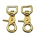 Okones Pack of 2,5/8''(16mm) Inner Width,Solid Brass Square Lobster Clasps Swivel Trigger Clips Hooks for Straps Bags Belting leathercraft (Hook Insides 5/8'')