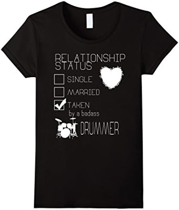 Women's Funny Drummer Relationship Gift Idea Drumming T-Shirt Medium Black