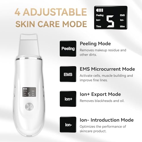 PFUTURE Skin Scrubber Face Spatula, 4 in 1 Blackhead Remover, Deep Cleansing Pore Extractor Skin Care Beauty Device Tool, White