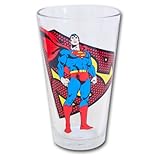 Superman Pint Glass-- Superman Pose Glass