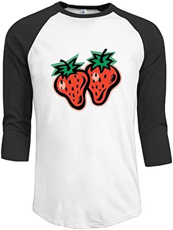 Qiang Men's Strawberry Couple Raglan Shirt 3/4 Sleeve T-shirt L