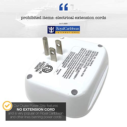 Cruise Power Strip No Surge Protector with USB Outlets Ship Approved
