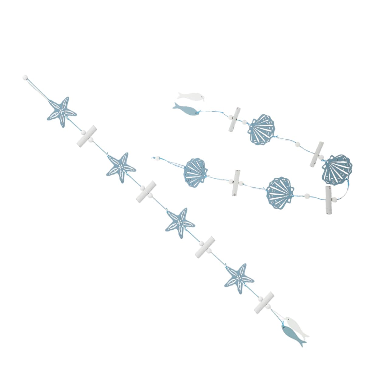 FUNOMOCYA 2Pcs the mediterranean Nautical Bathroom Decor ocean crafts wooden pendant shell wooden decoration Ornament Beach Decor For Bedroom wreath decor