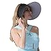 CACUSS Women's Summer Sun Hat Large Brim Visor Adjustable Nylon Buckle Packable UPF 50+ (Black)