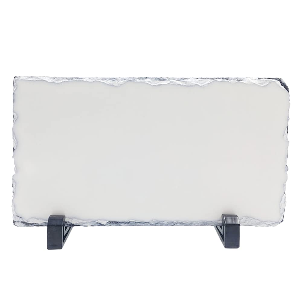 MR.R Sublimation Blanks Rock Slate Rectangular 16 x 30 cm Photo Plaque Picture Frame, Customized Photo Frame Novelty for Wedding,Birthday,Baby Birth,6.3 x 11.8 inch