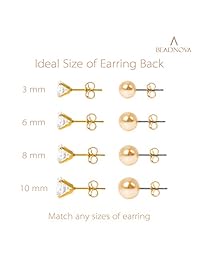 BEADNOVA 14k Yellow Gold Earring Backs Butterfly Gold Earrings Backs Replacements for Post Earrings Studs Earrings Back Push Backing Replacements Ear Locking (6 Pieces)