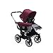 Bugaboo Donkey 2 Mono Baby Stroller, Foldable Stroller, Converts into Twin Side-by-Side Sibling Stroller, from Birth Baby Stroller, Infant Stroller, Multiple Seat Positions, Grey/Red