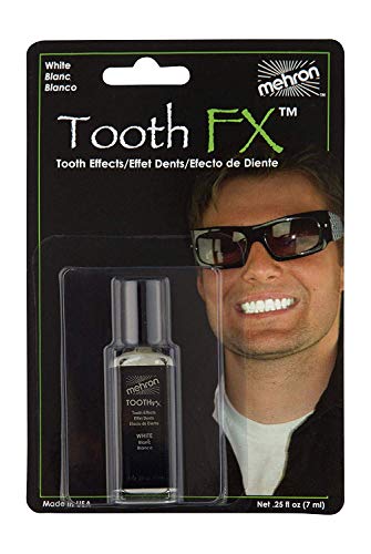Mehron Mehron Makeup Tooth FX with Brush for Special Effects, Halloween, Movies (.25 oz) (White)