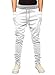 HEMOON Men's Jogging Pants Tracksuit Training Running Trousers White L